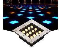 OWOHYG Spot LED Carré Encastrable dans Le Sol, Éclairage D'Extérieur, Éclairage De Paysage, Éclairage D'Allée, Étanche Ip66, pour Jardin, Terrasse, Villa, Pont, Lampe Décorative (Blanc Chaud 3 W)