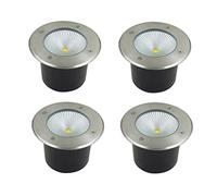 OWOHYG Spots De Sol À LED, Éclairage D'Escalier Étanche Ip67, Éclairage Enterré pour Allées Extérieures, Lot De 4 (Lumière Blanche 50 W)