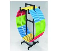 OWOHYG Support Robuste pour Cerceau de Hula Hoop avec 4 roulettes universelles pour Un déplacement Facile, Organisateur en métal pour équipement de Fitness Adulte, Rangement pour Cerceau d'exercice