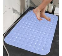 OWOHYG Tapis De Douche Antidérapant 50 X 80 Cm avec Ventouses Puissantes, PVC Anti-Moisissure pour Les Pieds, Idéal pour Baignoires, Cabines De Douche, Couleur Beige, Bleu, 80 X 50 Cm (Rectangulaire)