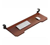 OWOHYG Tiroir Ergonomique pour Clavier, Grand Plateau Coulissant sous Le Bureau, Support Coulissant Agrandi pour Clavier Et Souris, avec Système De Fixation À Pince en C Ultra-Robust.Teak-75 * 25CM