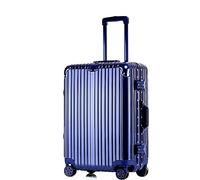 OWOHYG Valise de Voyage Durable pour Femme, Valise à roulettes, Valise Rigide de Voyage rétro, Bleu, 61 cm