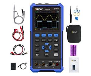 OWON HDS242 Oscilloscope Numérique 2 en 1 avec écran LCD Professionnel, Mini Oscilloscope et Multimètre 2 EN 1, PC 20 000 Points, avec Batterie au Lithium, Fonction de Mémoire