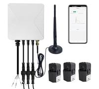 OWON Tuya Moniteur d'énergie bidirectionnel Wi-Fi 1 ou 3 phases avec 3 pinces 80 A, suivi de l'électricité en temps réel, mesure solaire/net