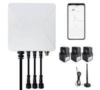 OWON Tuya Smart Home Moniteur d'énergie Wi-Fi triphasé, compteur de puissance bidirectionnel 1 ou 3 phases avec 3 pinces de 200A, compteur solaire/net, compteur d'électricité en temps réel