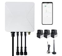OWON Tuya Smart Home Moniteur d'énergie Wi-Fi triphasé, compteur de puissance bidirectionnel 1 ou 3 phases avec 3 pinces de 120A, compteur solaire/net, compteur d'électricité en temps réel