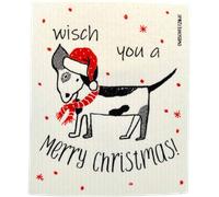OWOSCHFETZN Lingette Éponge "Merry Christmas" - Lucky Dog