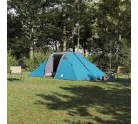 Owox Tente tunnel bleue 510 × 240 × 156 cm TAFT pour 4 personnes avec port E et suspension lumineuse, camping d'été jardin/lac