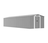 Owoxanthellate Abri de jardin gris 257 x 779 x 181 cm en acier galvanisé | Abri de jardin solide en métal avec double porte coulissante pratique et quatre fentes d'aération intégrées.