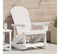 Owoxanthellate Adirondack Fauteuil à bascule en polyéthylène haute densité Blanc 92 x 73,5 x 92 cm Design moderne Robuste et résistant aux intempéries Larges accoudoirs Dossier ergonomique pour jardin