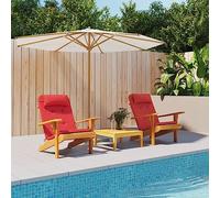 Owoxanthellate Adirondack Lot de 2 coussins de chaise Oxford imperméables avec bande élastique, 126 x 58 x 4 cm, rouges, pour jardin, balcon et intérieur