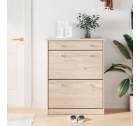 Owoxanthellate Alta Armoire à chaussures en pin massif 77 x 35 x 96 cm, avec 2 portes battantes et tiroir, design moderne, robuste et durable, pour couloir et chambre à coucher