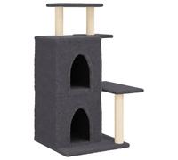 Owoxanthellate Arbre à chat de taille moyenne avec griffoirs en sisal - Arbre à grimper tout-en-un - Gris foncé - 97 cm - Robuste - Avec 2 niches et plateformes d'observation pour chats d'intérieur