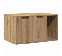 Owoxanthellate Armoire à litière pour chat en chêne Artisan 80 x 50 x 45 cm, maison pour chat en bois avec 2 entrées, commode et table d'appoint pour chats