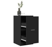 Owoxanthellate Armoire à pharmacie classique - Noir - 40 x 41 x 77,5 cm - En matériau dérivé du bois - Élégante commode avec 2 tiroirs - Peu encombrante - Meuble de cuisine ou de bureau pour salon