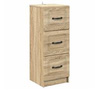 Owoxanthellate Armoire à tiroirs en chêne Sonoma - 33 x 34,5 x 87 cm - Moderne - En bois - Commode étroite avec 3 tiroirs pour salon, couloir et bureau