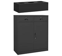 Owoxanthellate Armoire de bureau anthracite 90 x 40 x 125 cm, en acier avec bac à plantes, peu encombrante pour bureau, salon, couloir, balcon, jardin