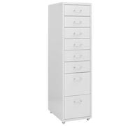Owoxanthellate Armoire de bureau - Gris - 28 x 41 x 109 cm - En métal - Avec 8 tiroirs et roulettes - Design moderne - Robuste et durable - Pour bureau, bureau à domicile, couloir