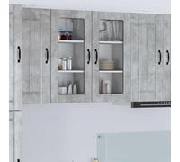 Owoxanthellate Armoire de cuisine en béton gris - 40 x 31 x 80 cm - Matériau du bois - Design moderne - Robuste et durable - Armoire de rangement pour petites cuisines, salon, bureau