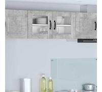 Owoxanthellate Armoire de cuisine en béton gris 80 x 31 x 40 cm 2 étagères étagère murale moderne peu encombrante pour petite cuisine, salon, couloir