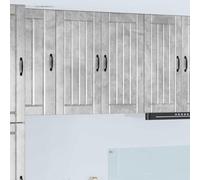 Owoxanthellate Armoire de cuisine en béton gris - 80 x 31 x 80 cm - En matériau dérivé du bois - 2 étagères - Design moderne - Robuste et durable - Pour cuisine, salle à manger, couloir