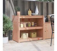 Owoxanthellate Armoire de cuisine marron 106 × 55 × 92 cm en bois massif douglas avec kitchenette moderne armoire de rangement durable pour salle à manger, couloir et plan de travail