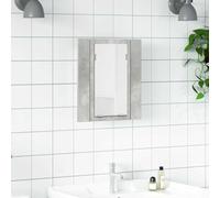 Owoxanthellate Armoire de salle de bain à LED, à miroir, gris béton, 40 x 12 x 45 cm, acrylique, avec éclairage RVB, meuble de salle de bain moderne avec 2 étagères, pour petites salles de bains et