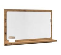 Owoxanthellate Armoire de salle de bain avec miroir, chêne artisanal, 60 x 11 x 37 cm, matériau du bois avec verre, montage mural, espace de rangement, design moderne, pour petites salles de bains et