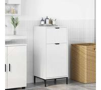 Owoxanthellate Armoire de salle de bain, blanche, brillante, 39,5 x 36 x 88 cm, en bois, métal, design moderne, robuste et durable, pour petites salles de bains, toilettes d'invités