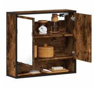 Owoxanthellate Armoire de salle de bain - Chêne fumé - 65 x 20 x 60 cm - Structure en métal - Montage mural - Beaucoup d'espace de rangement - Design moderne - Robuste et durable - Pour petites salles