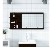 Owoxanthellate Armoire de salle de bain en chêne noir 90 × 11 × 45 cm bois/verre Montage mural imperméable Petite salle de bain