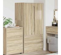 Owoxanthellate Armoire de salle de bain en chêne Sonoma - 79,5 x 49 x 156 cm - Meuble de salle de bain en matériau dérivé du bois avec 2 portes et tiroirs à roulement à billes - Design moderne pour