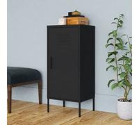 Owoxanthellate Armoire haute en acier noire 42,5 x 35 x 101,5 cm avec tablettes réglables en hauteur, charge totale de 60 kg, armoire d'atelier, suspendue au mur, pour bureau, cave, couloir, balcon