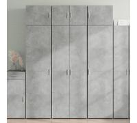 Owoxanthellate Armoire haute en bois - Gris béton - 70 x 42,5 x 225 cm - Buffet moderne avec six compartiments - Commode de rangement pour salon, couloir et chambre à coucher