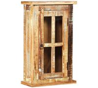 Owoxanthellate Armoire haute en bois recyclé massif 44 x 21 x 72 cm avec porte en verre - Vintage - Petite salle de bain - Armoire murale pour salle de bain et cuisine