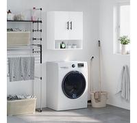 Owoxanthellate Armoire murale, blanche, 60 x 31 x 70 cm, en bois dérivé, montage mural, peu encombrant, pour couloir, cuisine, salle de bain, chambre à coucher