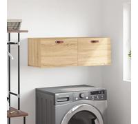 Owoxanthellate Armoire murale, chêne Sonoma, 100 x 36,5 x 35 cm, peu encombrante, avec montage mural, design moderne, pour couloir, salon et chambre à coucher