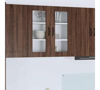 Owoxanthellate Armoire murale de cuisine - 80 x 31 x 80 cm - Marron - En bois de chêne - Avec 3 étagères - Design moderne - Espace de rangement pour petite cuisine, salon, bureau
