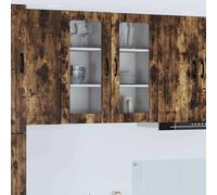 Owoxanthellate Armoire murale de cuisine, en chêne fumé, 40 x 31 x 80 cm, avec 2 portes et 3 étagères, en bois dérivé du bois, design moderne, robuste et durable, pour cuisine, salon, salle à manger