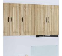 Owoxanthellate Armoire murale de cuisine en chêne Sonoma - 40 x 31 x 80 cm - Matériau bois avec 3 étagères - Design moderne - Robuste et peu encombrante - Pour cuisine, salle à manger, bureau
