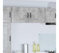 Owoxanthellate Armoire murale de cuisine - Gris béton - 50 x 31 x 40 cm - En matériau dérivé du bois - Avec 2 étagères - Armoire de rangement moderne pour cuisine, salle à manger, bureau