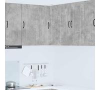 Owoxanthellate Armoire murale de cuisine - Gris béton - 57 x 57 x 80 cm - Matériau bois avec 3 étagères et 2 portes - Design moderne - Robuste et durable - Pour cuisine, salle à manger et bureau