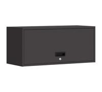 Owoxanthellate Armoire murale de garage, armoire de garage verrouillable en acier avec porte à vérin à gaz, armoire suspendue moderne pour atelier et cave, noir, 33 x 80 x 35 cm