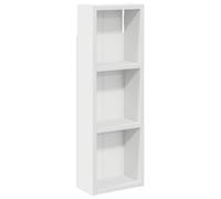 Owoxanthellate Armoire murale de salle de bain blanche - 20 x 10 x 60,5 cm - Fine armoire de salle de bain suspendue en bois - Étagère murale moderne pour petites salles de bain et WC d'invités