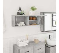 Owoxanthellate Armoire murale de salle de bain - Gris béton - 80 x 25 x 30 cm - En bois avec vérin à gaz - Porte à gauche et à droite - Design moderne - Robuste et polyvalente - Pour salle de bain