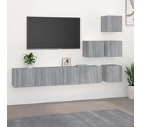 Owoxanthellate Armoire murale en bois - 4 x 30,5 cm et 2 x 80 cm de large - Gris Sonoma - Design moderne pour salon et chambre à coucher