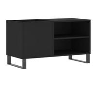 Owoxanthellate Armoire pour disques vinyles, noir, 85 x 38 x 48 cm, étagère pour disques vinyles LP en bois et fer, armoire en vinyle pour tourne-disque et collection de musique