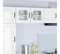 Owoxanthellate Armoire suspendue blanche brillante 40 x 31 x 40 cm en matériau dérivé du bois avec porte en verre à deux étagères peu encombrantes armoire murale de cuisine design moderne pour cuisine