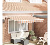 Owoxanthellate Auvent 350 x 200 cm Multicolore Voile d'ombrage extensible avec télécommande Support mural Polyester robuste pour jardin, terrasse, balcon