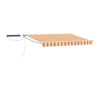 Owoxanthellate Auvent à bras articulé 3 x 2 m avec panneau solaire et télécommande, store automatique extensible en aluminium pour terrasse et jardin, cadre blanc, multicolore